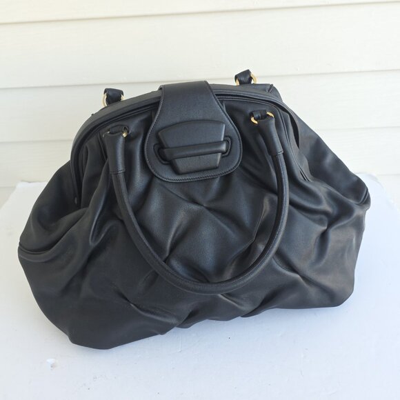 Smythson of Bond St Nancy Black Quilted Leather Flap Top handle Shoulder Handbag - Picture 3 of 14